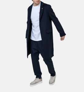 معطف بمزيج صوف بتصميم مناسب