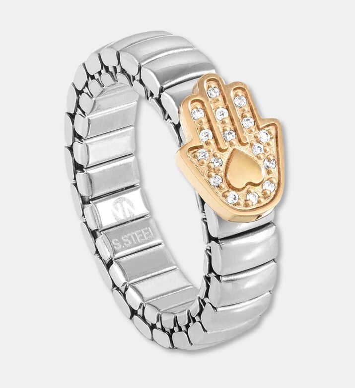 Nomination Pave-set Rose Gold-tone Hamsa Hand Charm Ring, Packshot View