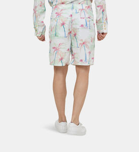 Twill Printed Pleated Bermuda Shorts Twill Printed Pleated Bermuda Shorts