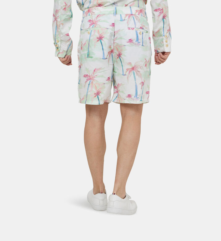 Twill Printed Pleated Bermuda Shorts Twill Printed Pleated Bermuda Shorts