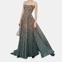 Leopard-print Ombre Chiffon Gown