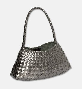 Dragon Diffusion Rosanna Woven Leather Baguette Bag, Grey, Packshot View