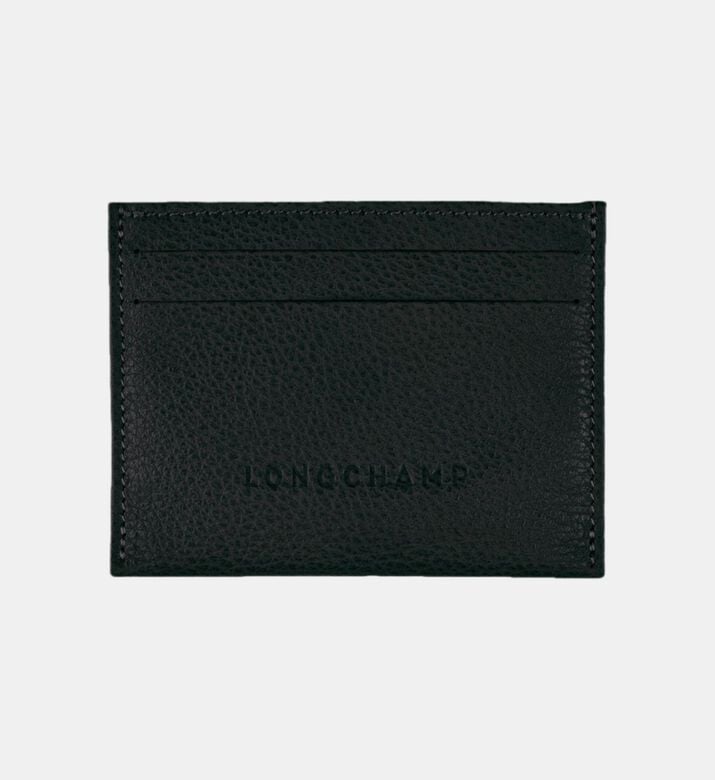 Longchamp Le Foulonne Leather Card Holder, Black, Packshot View