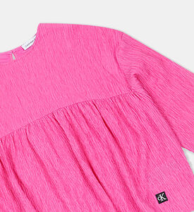 Crinkle Logo-badge Long Sleeve Top