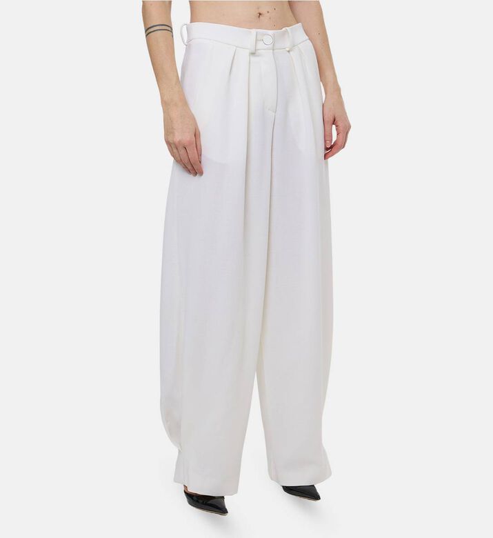 Rowen Rose Palazzo-style Wide-leg Trousers, Model View