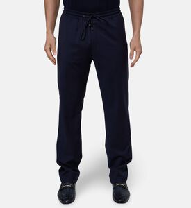 Pal Zileri Drawstring Straight-leg Trousers, Navy, 52, Model View
