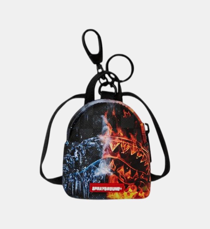Fire-and-ice Shark Mini Backpack Keychain