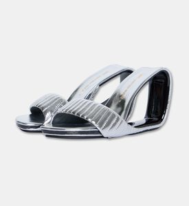 UN United Nude Cow Leather High Heel Sabot Sandals, Silver, Eu-39, Packshot View