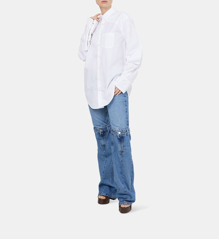 Moto Cotton Zippered Sleeves Shirt Moto Cotton Zippered Sleeves Shirt