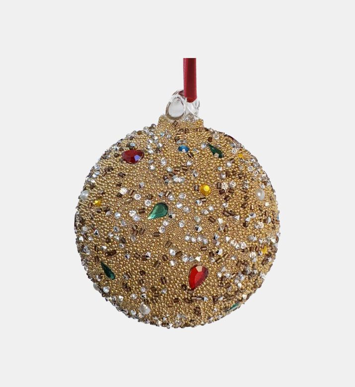Gem Beaded Glass Ball Ornament Gem Beaded Glass Ball Ornament