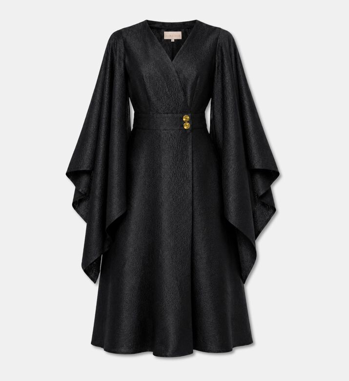 Poca and Poca V-neck Flared Midi Dress, Packshot View