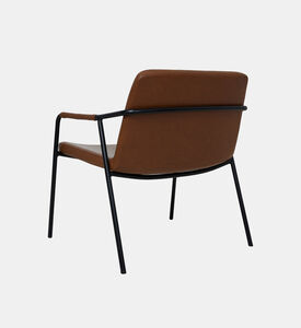 Dan Form Boto Metal Leather Lounge Chair, Brown, Packshot View
