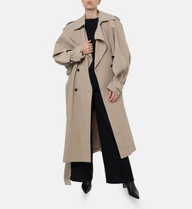Source Unknown Button-down Long-sleeve Trench Coat, Model View