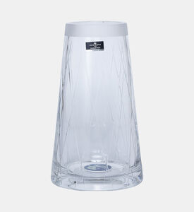 مزهرية زجاجية بنقوش محفورة