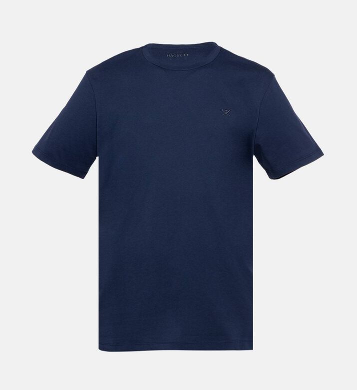 Hackett London Embroidered Oar Logo Ribbed Collar Short-sleeve T-shirt, Blue, M, Packshot View