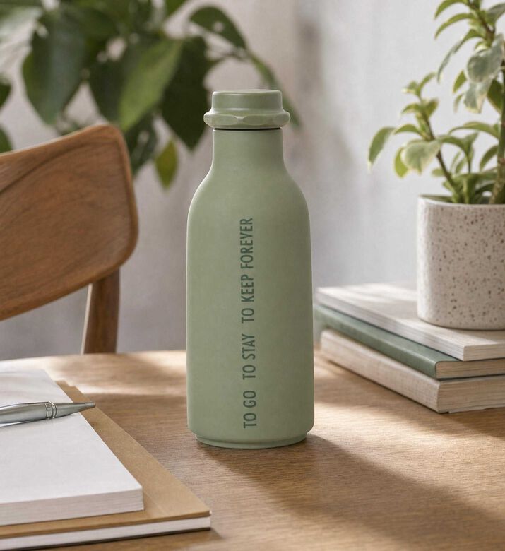 Design Letters To Go To Stay Water Bottle, Green, Model View