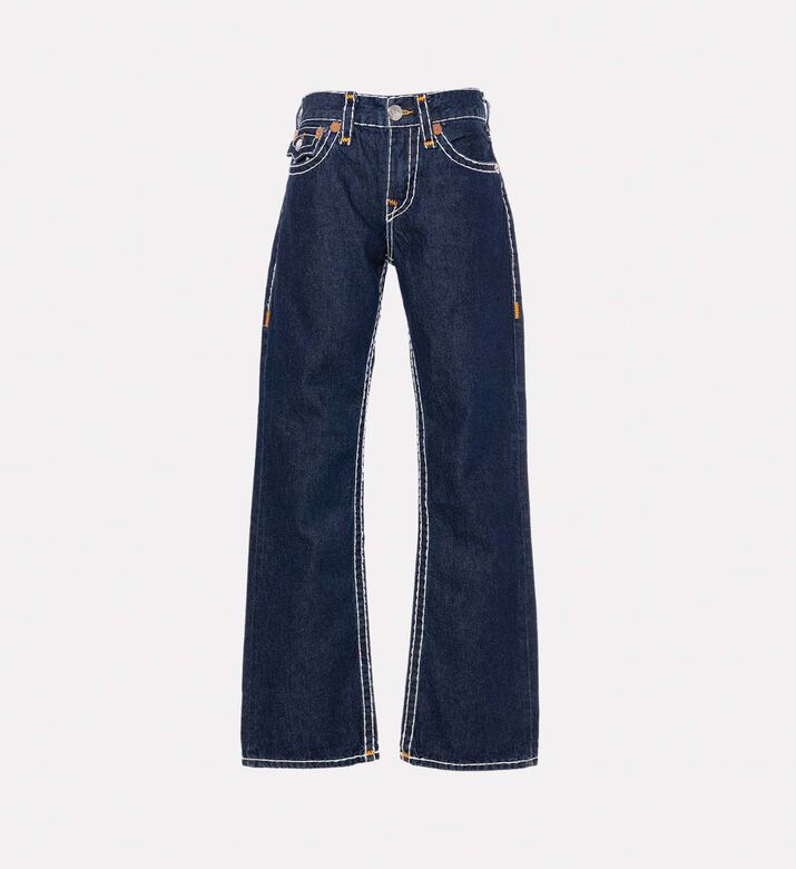 Contrast Stitching Dark Wash Bootcut Jeans