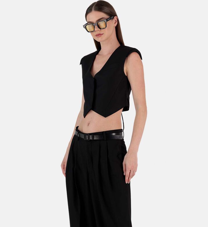 Shoulder Pads Cropped Vest