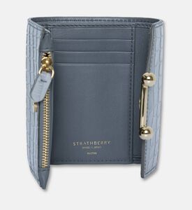 Strathberry Mosaic Trifold Croc-embossed Wallet, Grey, Packshot View