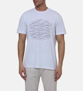 تيشيرت بأكمام قصيرة مطاطي بطبعة موجات