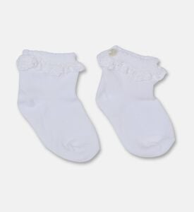 Tartine et Chocolat Cotton Lace-details Socks, White, 19-20m, Packshot View