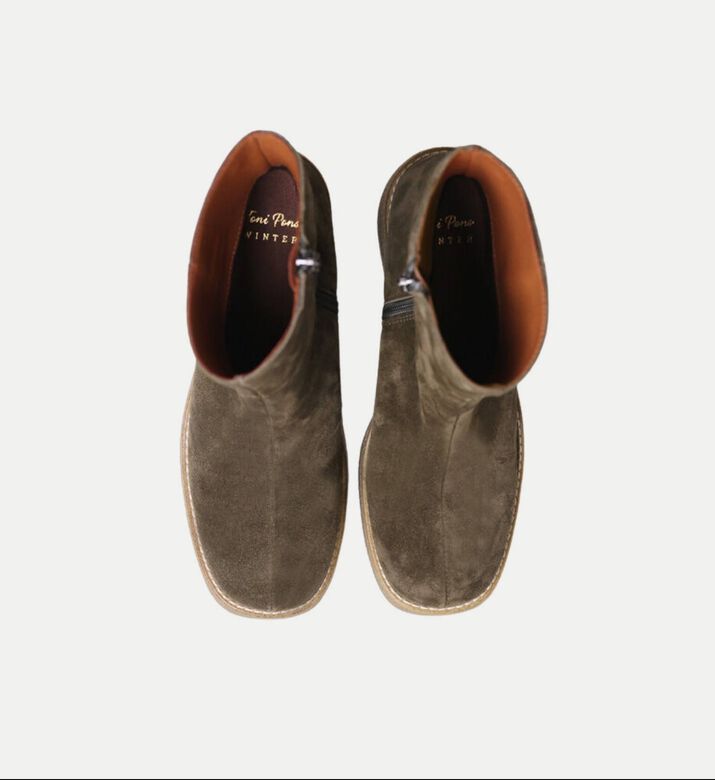 Piani-sy Suede Leather Mid-wedge Ankle Bootie