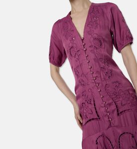 Farm Rio Richelieu Embroidered Maxi Dress, Model View