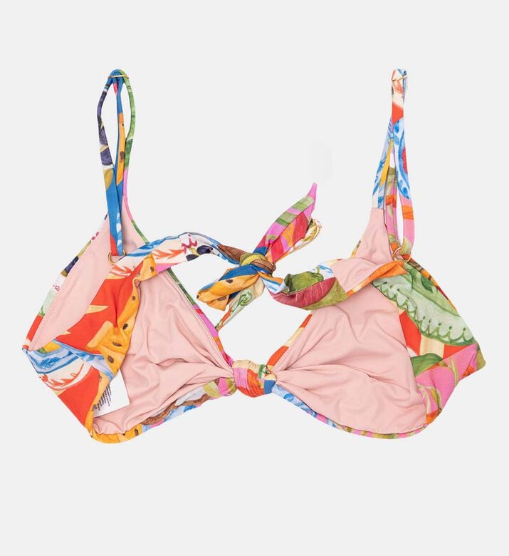 Farm Rio Exotic Floral-print Tie-front Bikini Top, Packshot View Farm Rio Exotic Floral-print Tie-front Bikini Top, Packshot View