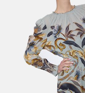 Farm Rio All-over Floral-print Puff Sleeve Dress, Model View