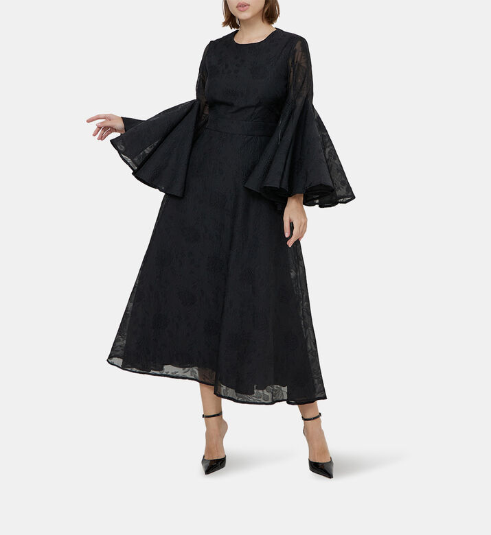 Swirling Nocturne Flared Dress