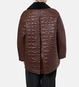 Ganni Quilted Button Closure Midi Jacket, Model View