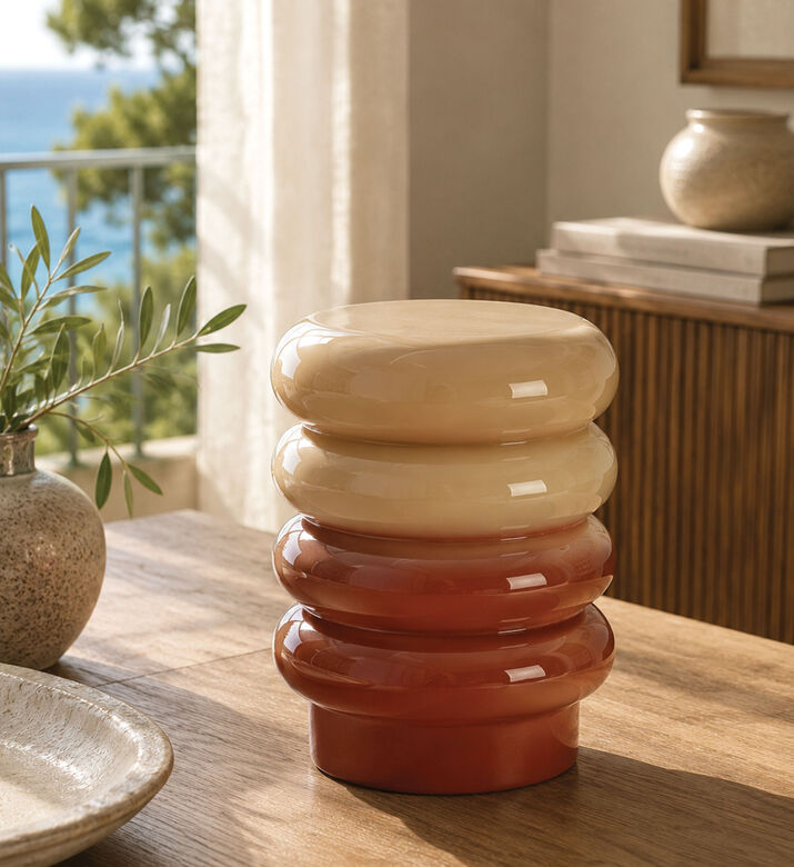 Light and Living Mirogi Segmented Table, Dark-orange, 30x40-cm, Packshot View