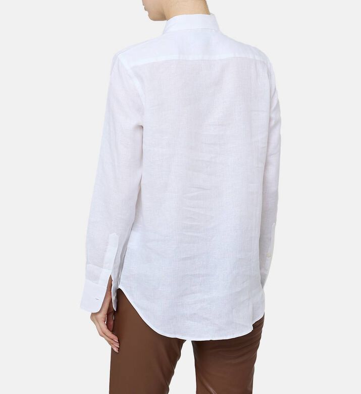 قميص كتان بقصة مستقيمة