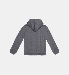 سويت شيرت محبوك بغطاء رأس بسحّاب