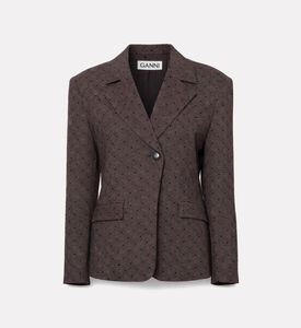 Ganni Polka-dot Button Closure Blazer, Packshot View