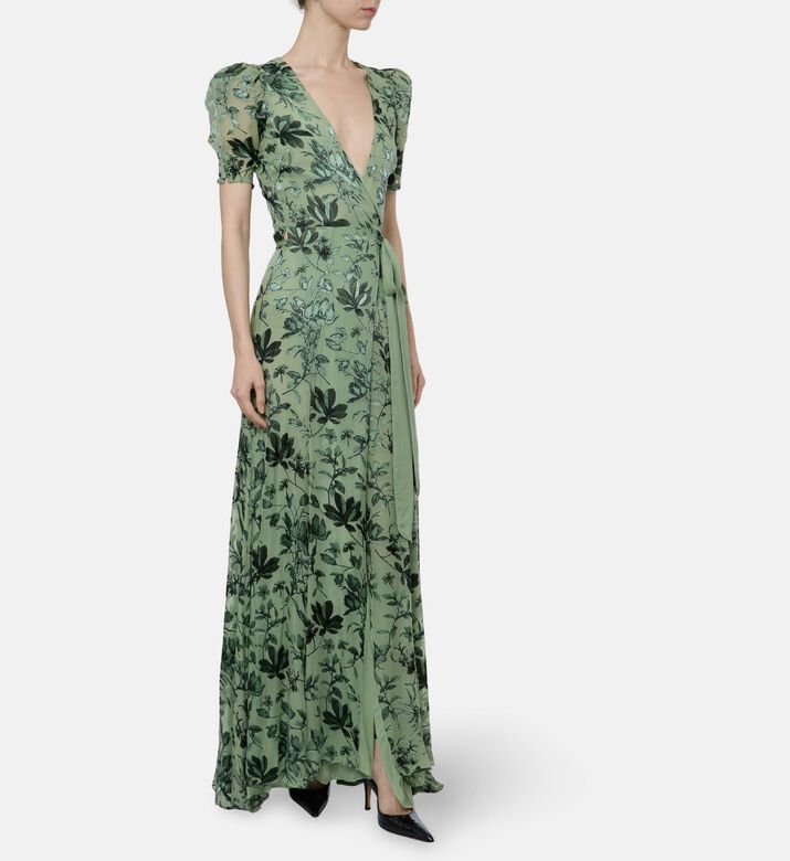 Alice and Olivia Tiana Silk Satin Maxi Dress, Model View