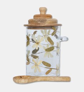 Home Deco and More Leaf-print Top Lid Jar, Brown, S, Packshot View