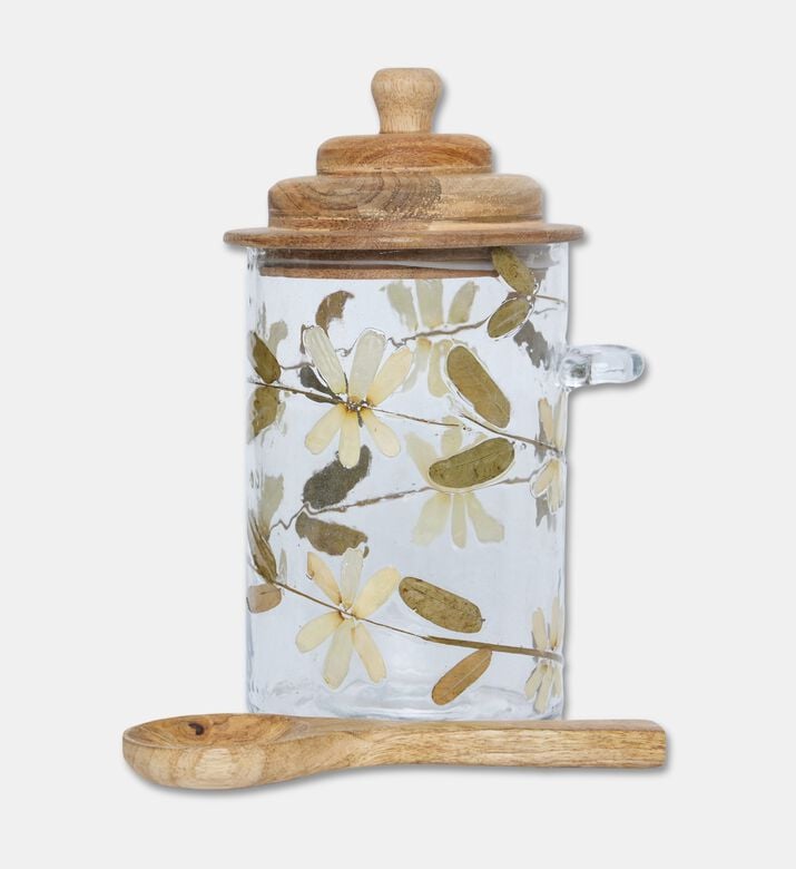 Home Deco and More Leaf-print Top Lid Jar, Brown, S, Packshot View