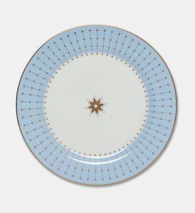 Imperial Gold Star Motif Bold Blue Rim Circular Plate, Packshot View