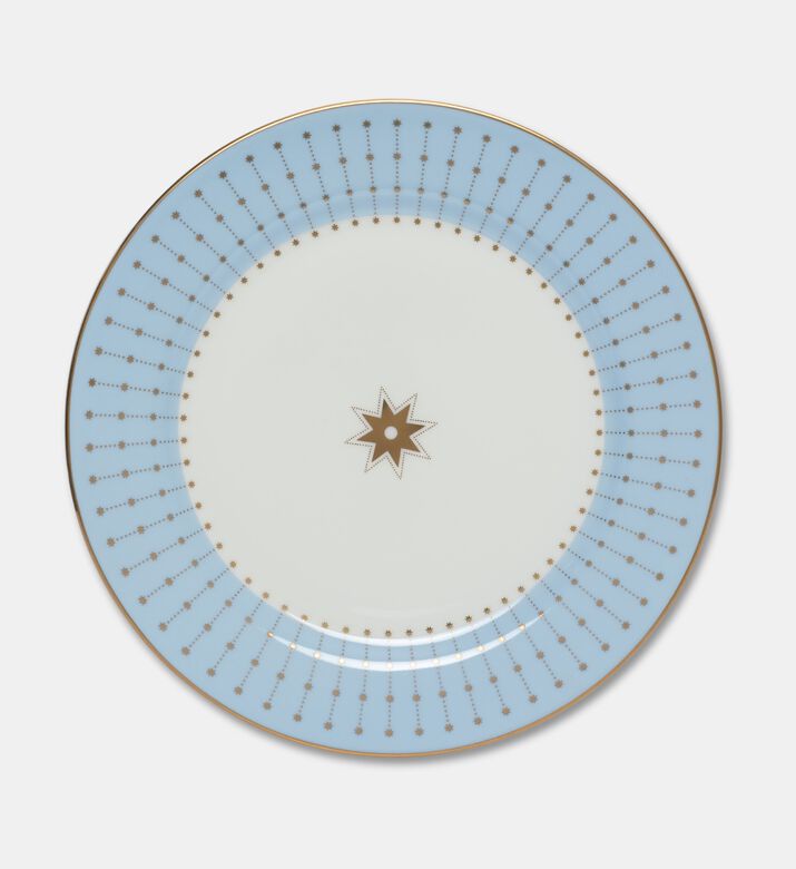 Imperial Gold Star Motif Bold Blue Rim Circular Plate, Packshot View