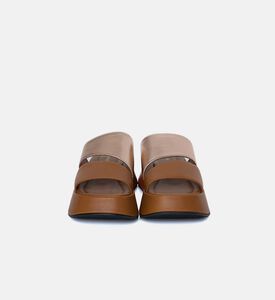 Leather Platform Sabot Mules