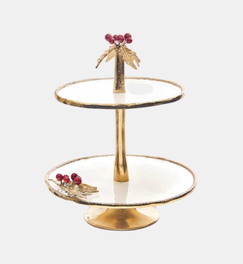Aluminum Two-tiered Serving Stand