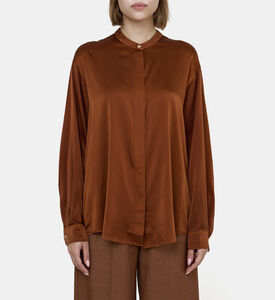 Satin Silk Collar Button-down Shirt