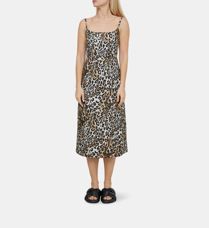 Printed Duchesse Sheath Midi Dress Printed Duchesse Sheath Midi Dress