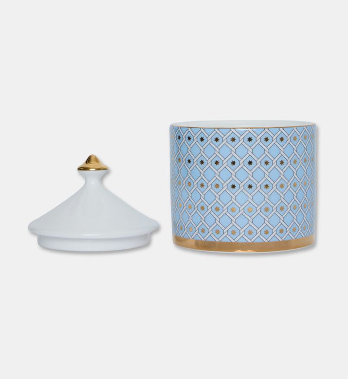 Imperial Gold-toned Knob Blue Lattice Sugar Pot, Packshot View
