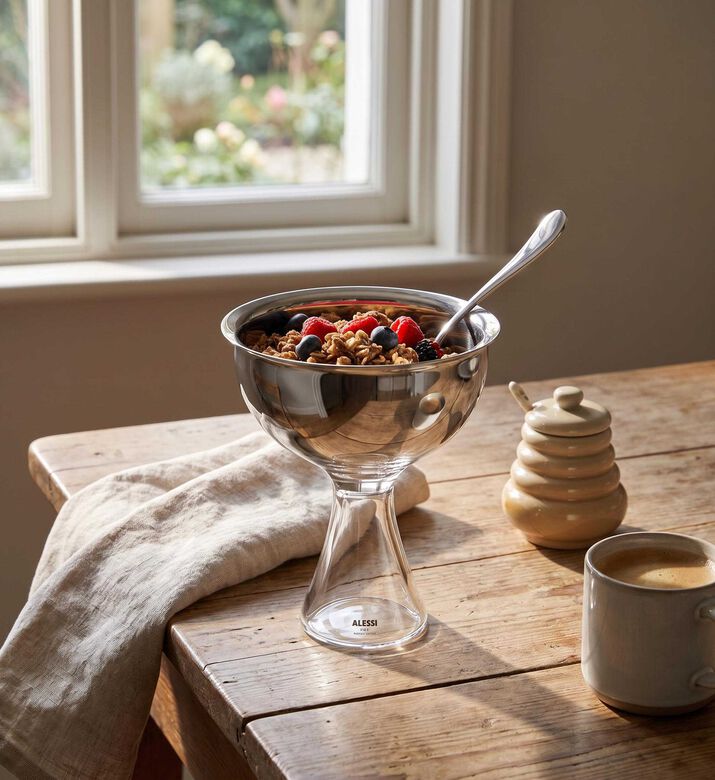 Alessi Big Love Bowl Spoon Set, Silver, Model View