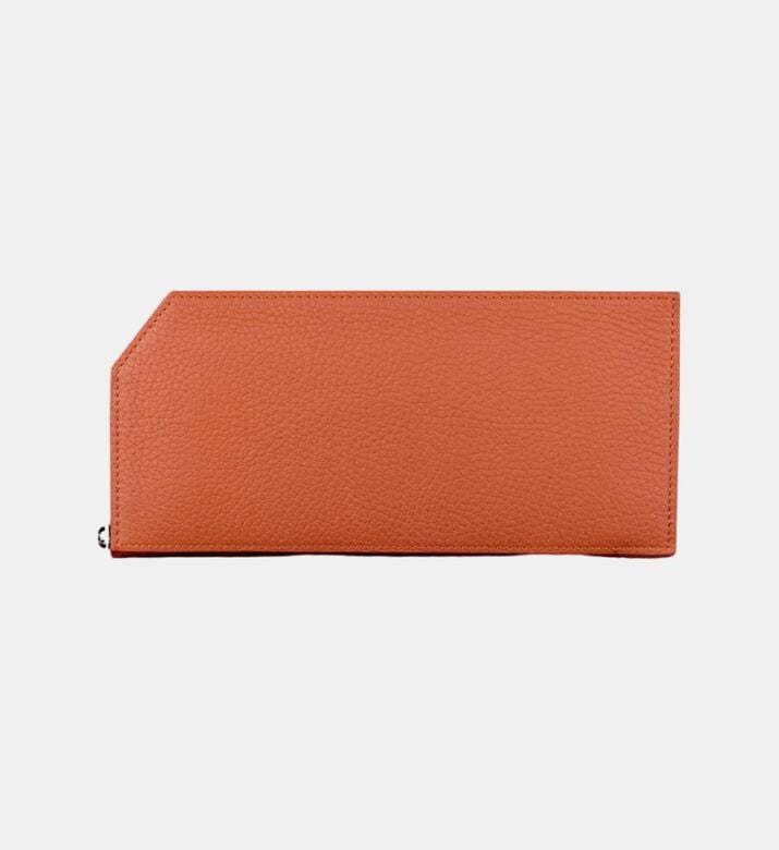 Camille Fournet Alligator Taurillon Round Scale Wallet, Brown, Packshot View