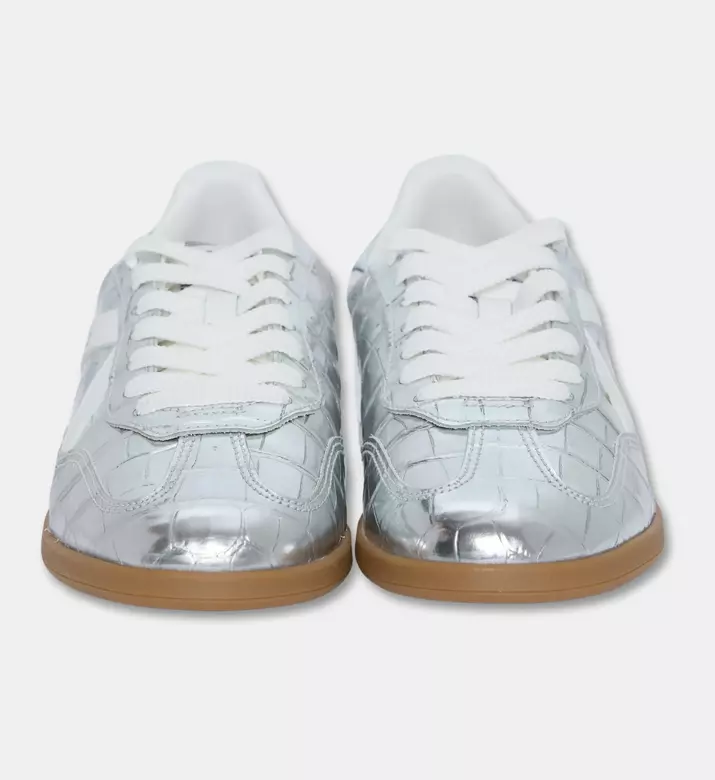 Schutz Metallic Croc-embossed Sneaker, Packshot View