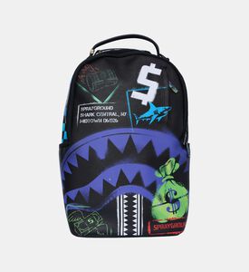 حقيبة ظهر رقمية غرافيتي بفم قرش