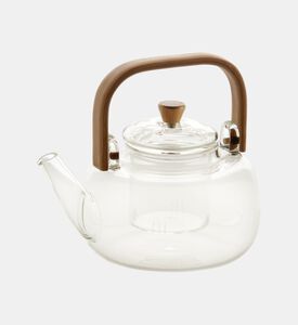 إبريق شاي زجاج بمقبض بامبو